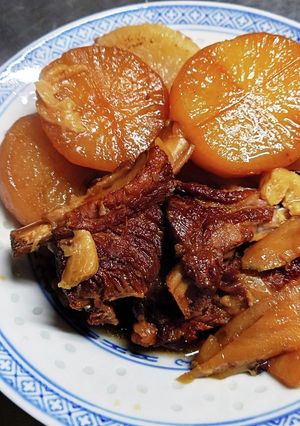 圧力鍋で豚スペアリブと大根、ゴボウの煮物-レシピのメイン写真