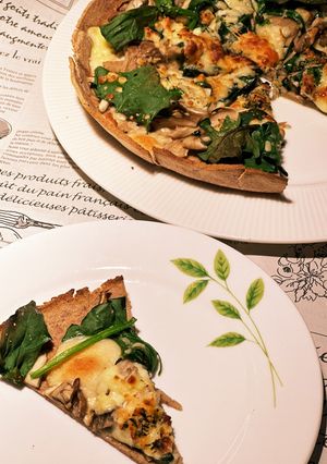 低糖質★おからほうれん草マイタケピザ-レシピのメイン写真