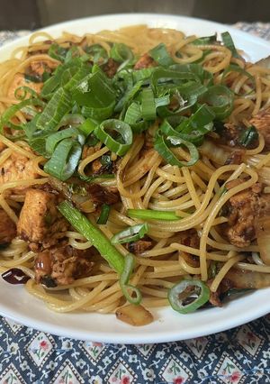 スパゲティ・鶏肉と白菜の中華炒め-レシピのメイン写真