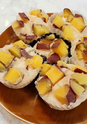フライパンで♪米粉のさつまいもむしぱん-レシピのメイン写真