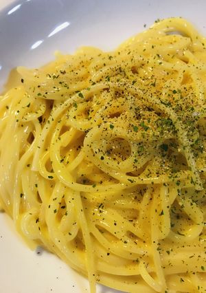 カルボナーラ風チーズフォンデュのパスタ-レシピのメイン写真