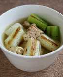 長ねぎと鶏肉のあったかスープ