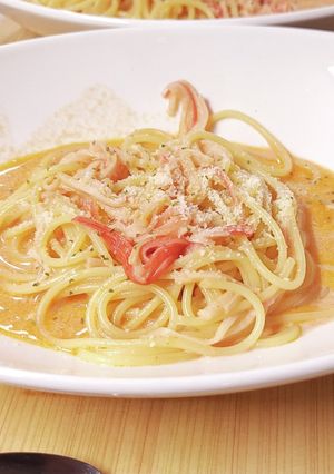【材料4つ】簡単激安カニ風クリームパスタ-レシピのメイン写真
