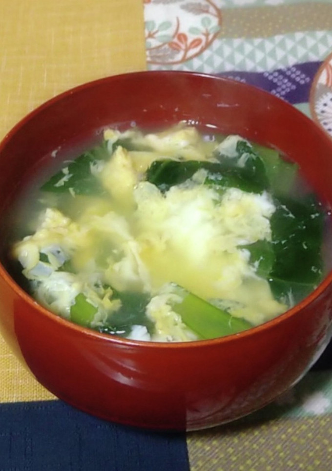 ほうれん草とふわふわたまごの白だしスープ-レシピのメイン写真