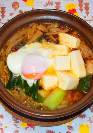 【ひとり鍋】塩麹に漬けた鶏肉の麻辣土鍋-レシピのメイン写真
