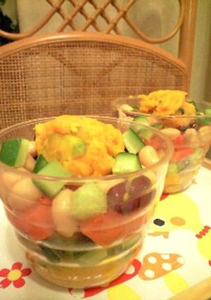 かぼちゃとお豆のカップサラダ♬-レシピのメイン写真