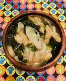 ネギわかめ油揚げで●関西のたぬきうどん