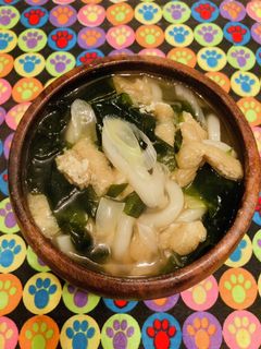 ネギわかめ油揚げで●関西のたぬきうどん-レシピのメイン写真