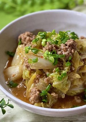 レンジで！白菜とひき肉のピリ辛とろみ煮-レシピのメイン写真