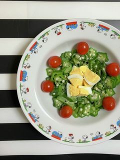 オクラで簡単リースサラダ クリスマス-レシピのメイン写真