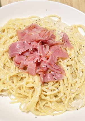 ポルチーニ風味の生ハムチーズスパゲティ-レシピのメイン写真
