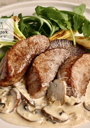豚ヒレ肉の厚切りステーキ クリームソース-レシピのメイン写真