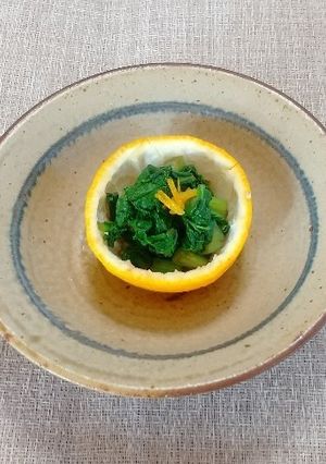 ゆずとかぶらの葉で和え物-レシピのメイン写真