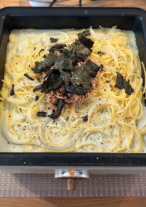 ホットプレート♡簡単ツナクリームパスタ-レシピのメイン写真