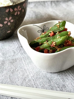 レンジで簡単!!いんげんの梅味噌和え-レシピのメイン写真