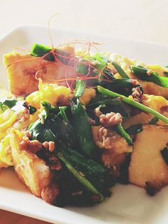 厚揚げとひき肉☆ニラ玉☆中華☆ふんわり卵-レシピのメイン写真