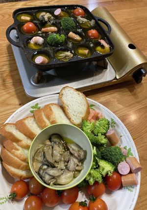 たこ焼き機で簡単パパ アヒージョ-レシピのメイン写真
