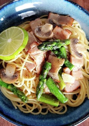 アスパラベーコンとマッシュルームのパスタ-レシピのメイン写真
