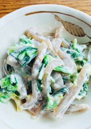 ほうれん草とこんにゃくの豆腐クリーム和え-レシピのメイン写真