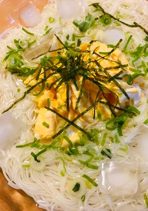 冷製素麺●うす焼き玉子添え-レシピのメイン写真