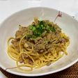 新玉ねぎと豚挽肉の味噌香るパスタ