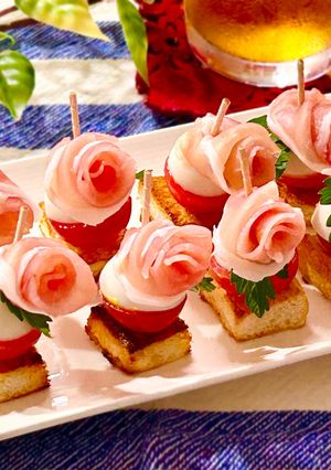 バラの生ハムトマトの☆ピンチョス-レシピのメイン写真
