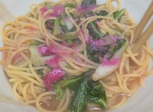 キャベツとさくらでんぶのスープパスタ-レシピのメイン写真