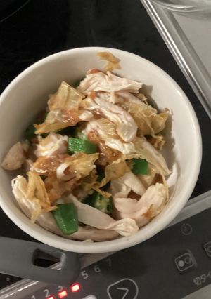 オクラと鶏胸肉の梅和え-レシピのメイン写真