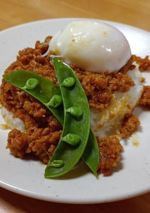 煮込みハンバーグ~温玉のせ~-レシピのメイン写真