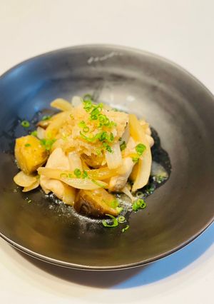 柔らかむね肉とナスのポン酢炒め-レシピのメイン写真