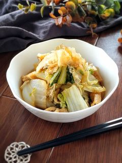 レンジで簡単☆白菜と油揚げの煮浸し。-レシピのメイン写真