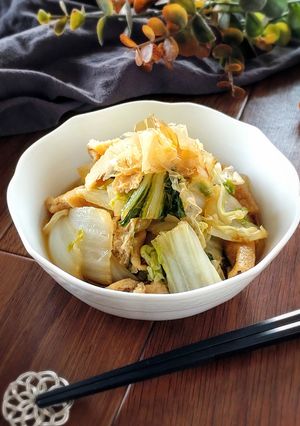 レンジで簡単☆白菜と油揚げの煮浸し。-レシピのメイン写真