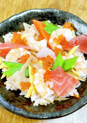 旨だしで♪海鮮ちらし寿司-レシピのメイン写真