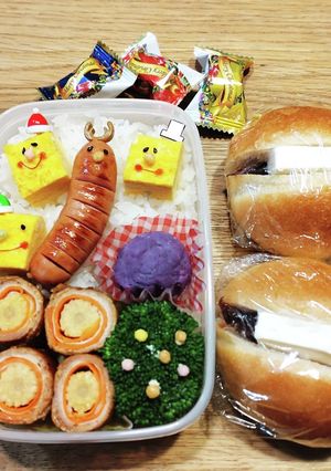 旦那弁当！肉巻き！クリスマス！あんクリチ-レシピのメイン写真