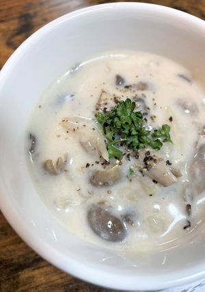 玉ねぎこうじで　きのこのクリームスープ-レシピのメイン写真