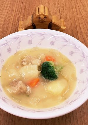 【大崎市】米粉のクリームシチュー【給食】-レシピのメイン写真