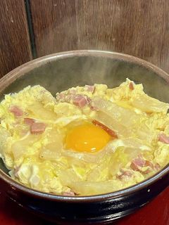 白菜とハムで親子?丼-レシピのメイン写真