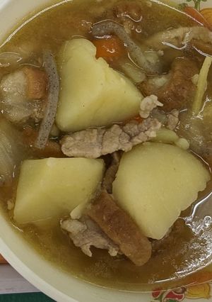 【学校給食】油麩入り肉じゃが-レシピのメイン写真