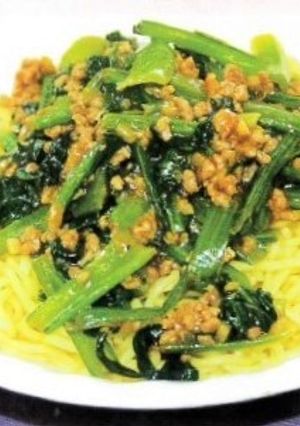 小松菜の麻婆風あんかけ焼きそば-レシピのメイン写真
