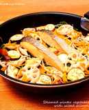 フライパンで⭐塩鮭のさっぱり野菜蒸し焼き