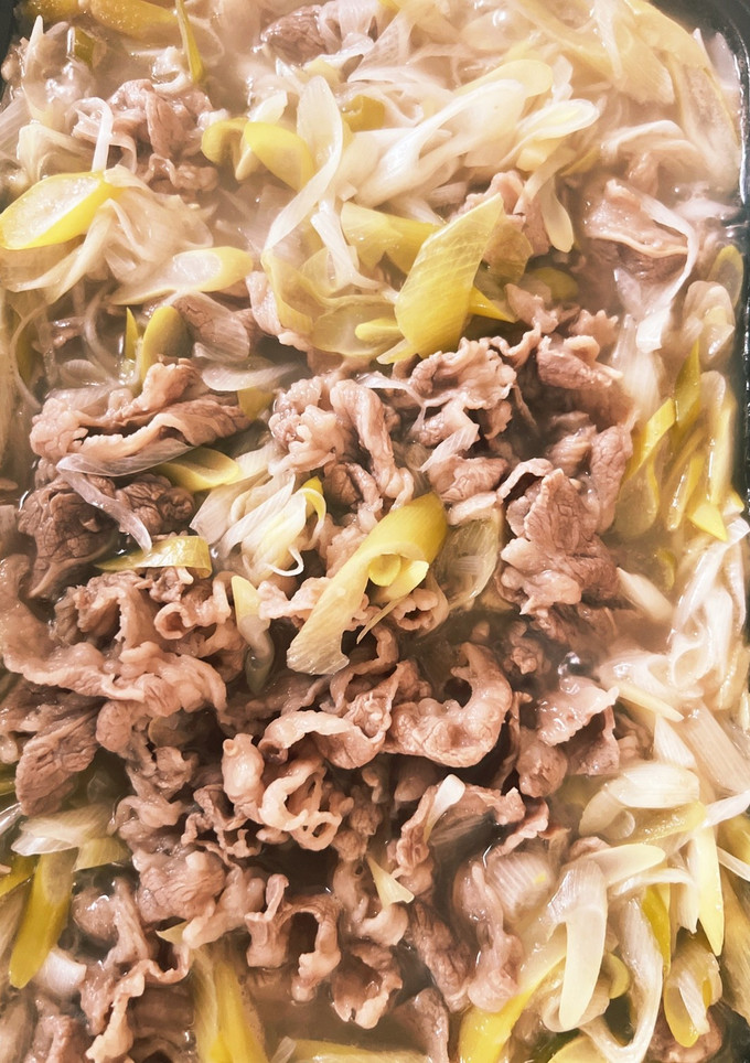 簡単、ネギと牛肉の酒鍋-レシピのメイン写真
