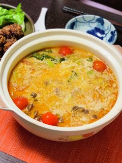 出汁から作る豆乳トマトチーズ鍋-レシピのメイン写真