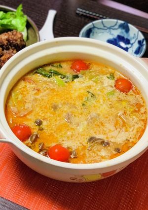 出汁から作る豆乳トマトチーズ鍋-レシピのメイン写真