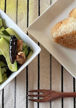 簡単副菜!!ズッキーニのペペロンチーノ♪-レシピのメイン写真