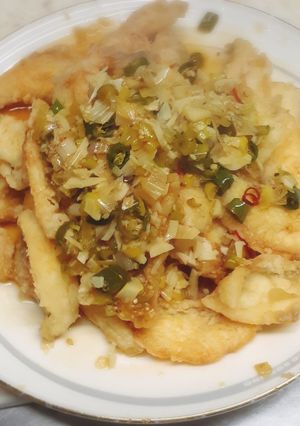 ウマヅラハギの唐揚げ酸味辛味の香味タレ-レシピのメイン写真