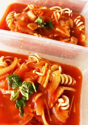 簡単トマトジュースでスープパスタ-レシピのメイン写真