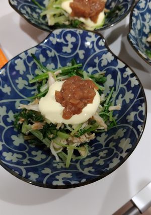 水菜とささ身の梅マヨ和え-レシピのメイン写真