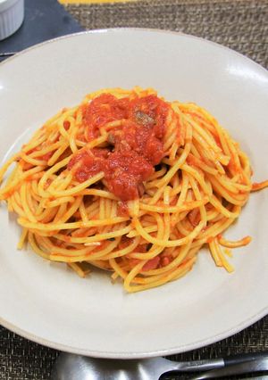 サバのアンチョビトマトパスタ-レシピのメイン写真