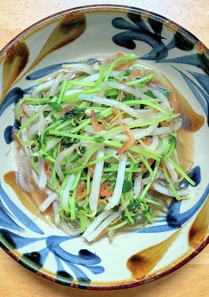 簡単☆桜エビと豆苗ともやしのニンニク炒め-レシピのメイン写真