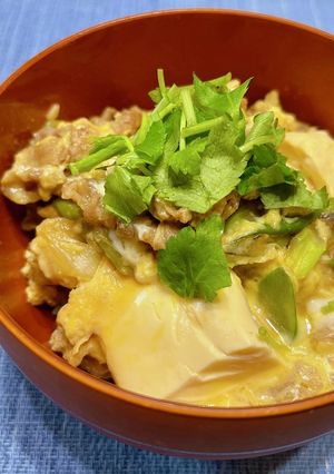 牛肉と絹どうふの卵とじ丼-レシピのメイン写真